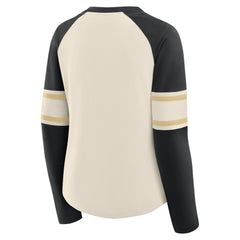 Women's Hometown Gridiron Hero Raglan Lace-Up V-Neck Long Sleeve T-Shirt - New Orleans Saints T-shirts