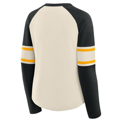 Women's Hometown Gridiron Hero Raglan Lace-Up V-Neck Long Sleeve T-Shirt - Pittsburgh Steelers T-shirts