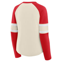Women's Hometown Gridiron Hero Raglan Lace-Up V-Neck Long Sleeve T-Shirt - San Francisco 49ers T-shirts