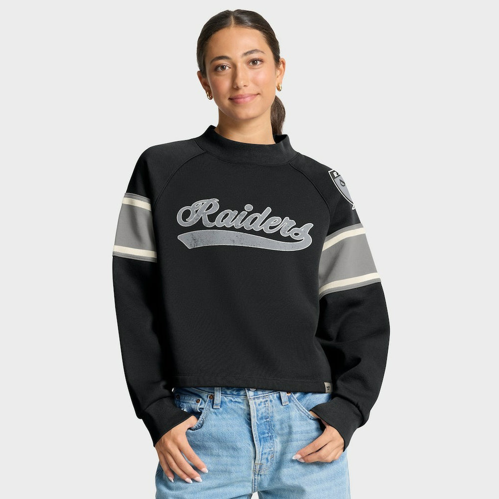 Oversized Hometown Toss Sweep Mock Neck Pullover - Las Vegas Raiders Pullover