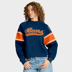 Oversized Hometown Toss Sweep Mock Neck Pullover - Chicago Bears Pullover