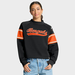 Oversized Hometown Toss Sweep Mock Neck Pullover - Cincinnati Bengals Pullover