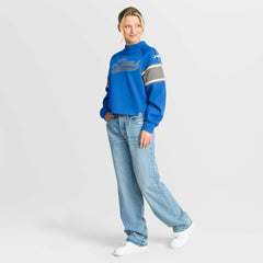 Oversized Hometown Toss Sweep Mock Neck Pullover - Detroit Lions Pullover