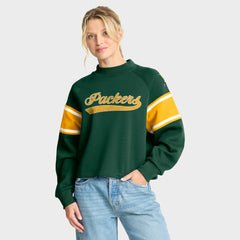 Oversized Hometown Toss Sweep Mock Neck Pullover - Green Bay Packers Pullover
