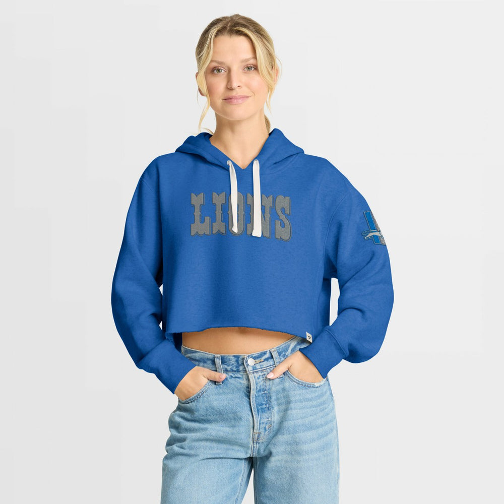Women's Oversized Hometown Heritage Cropped Hoodie - Detroit Lions Hoodies