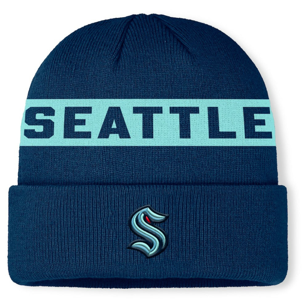 NHL Seattle Kraken Fanatics Authentic Pro Rink Cuffed Knit Hat