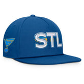 NHL St. Louis Blues Fanatics Authentic Pro Rink Team Code Snapback Hat