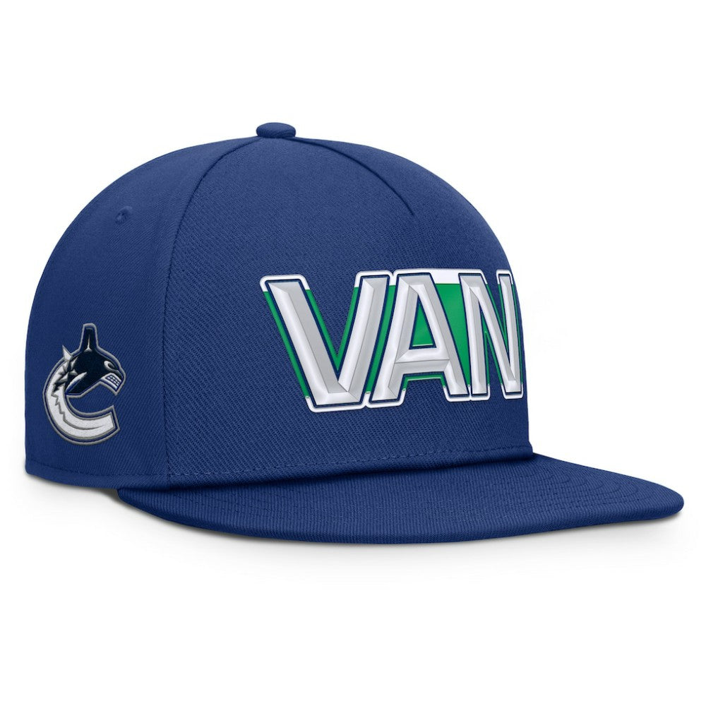 NHL Vancouver Canucks Fanatics Authentic Pro Rink Team Code Snapback Hat
