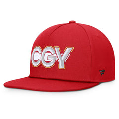 NHL Calgary Flames Fanatics Authentic Pro Rink Team Code Snapback Hat