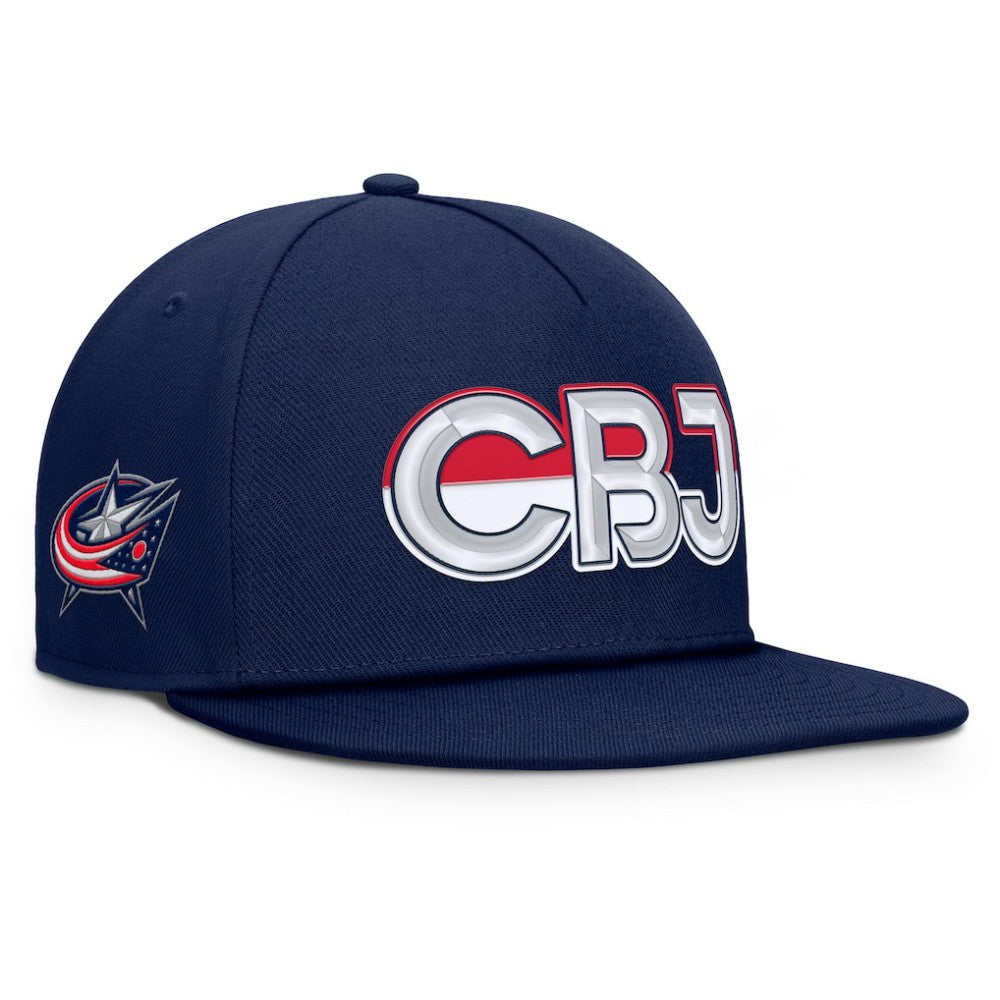 NHL Columbus Blue Jackets Fanatics Authentic Pro Rink Team Code Snapback Hat