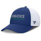 NHL Vancouver Canucks Fanatics Authentic Pro Rink Lockup Adjustable Trucker Hat
