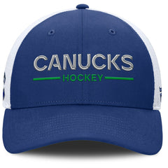 NHL Vancouver Canucks Fanatics Authentic Pro Rink Lockup Adjustable Trucker Hat