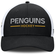 NHL Pittsburgh Penguins Fanatics Authentic Pro Rink Lockup Adjustable Trucker Hat