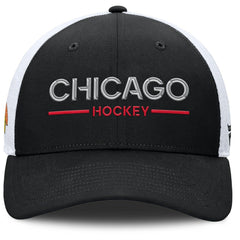 NHL Chicago Blackhawks Fanatics Authentic Pro Rink Lockup Adjustable Trucker Hat