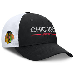 NHL Chicago Blackhawks Fanatics Authentic Pro Rink Lockup Adjustable Trucker Hat