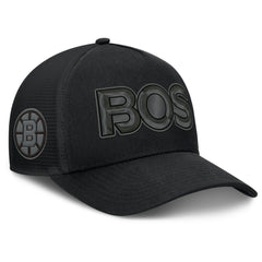 NHL Boston Bruins Fanatics Authentic Pro Road Team Code Trucker Adjustable Hat