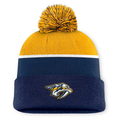 NHL Nashville Predators Fanatics Authentic Pro Rink Cuffed Knit Hat with Pom