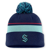 NHL Seattle Kraken Fanatics Authentic Pro Rink Cuffed Knit Hat with Pom