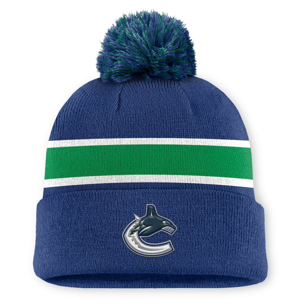NHL Vancouver Canucks Fanatics Authentic Pro Rink Cuffed Knit Hat with Pom