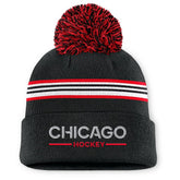 NHL Chicago Blackhawks Fanatics Women's Authentic Pro Rink Cuffed Knit Hat with Pom