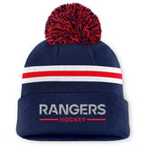 NHL New York Rangers Fanatics Women's Authentic Pro Rink Cuffed Knit Hat with Pom