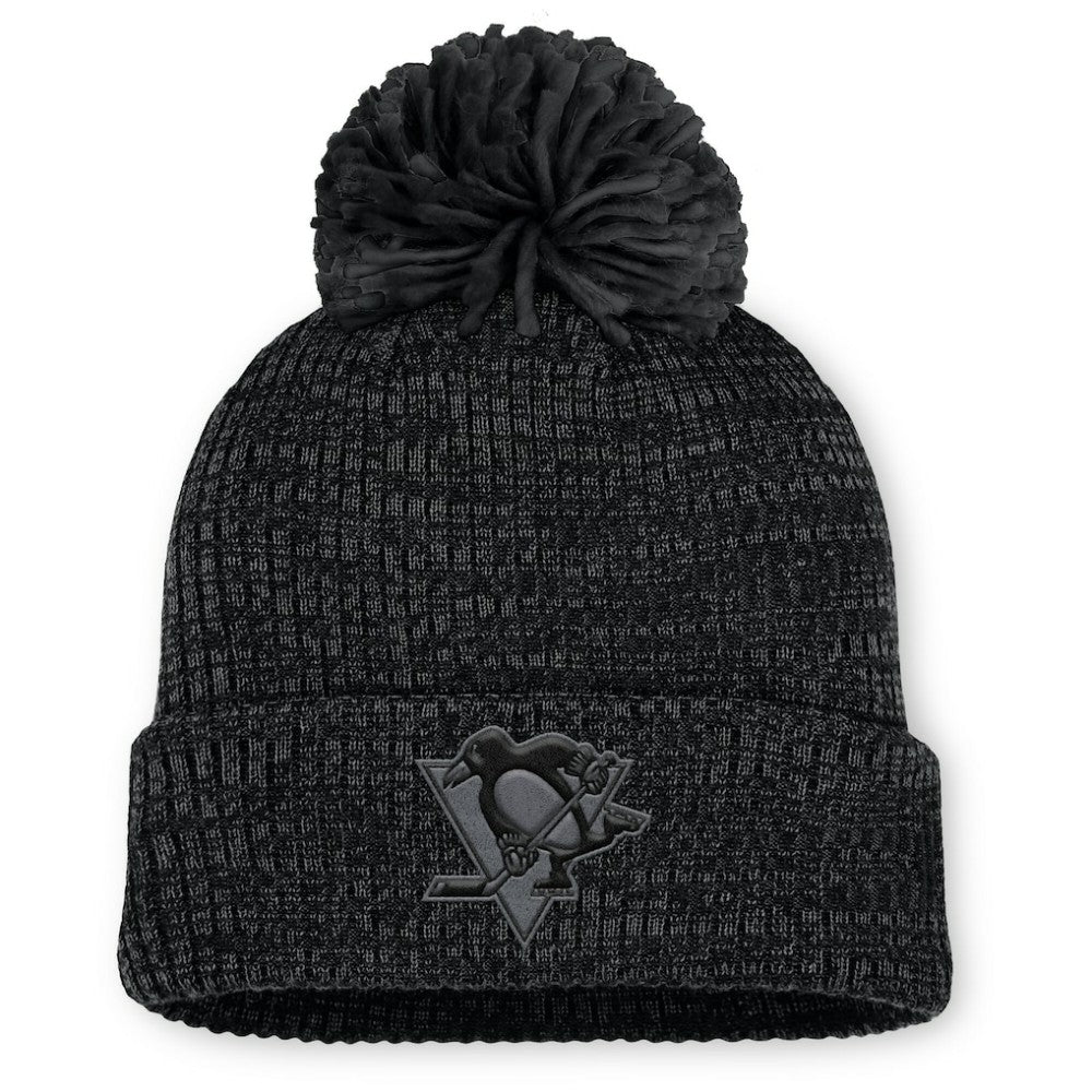 NHL Pittsburgh Penguins Fanatics Women's Authentic Pro Road Cuffed Knit Hat with Pom
