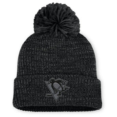 NHL Pittsburgh Penguins Fanatics Women's Authentic Pro Road Cuffed Knit Hat with Pom