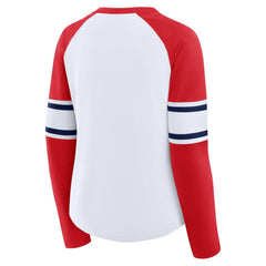 White/Red St. Louis Cardinals Fanatics Women's Blitz Package Raglan Lace-Up V-Neck Long Sleeve T-Shirt