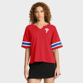 Red Philadelphia Phillies Fanatics Women's Curl Route T-Shirt