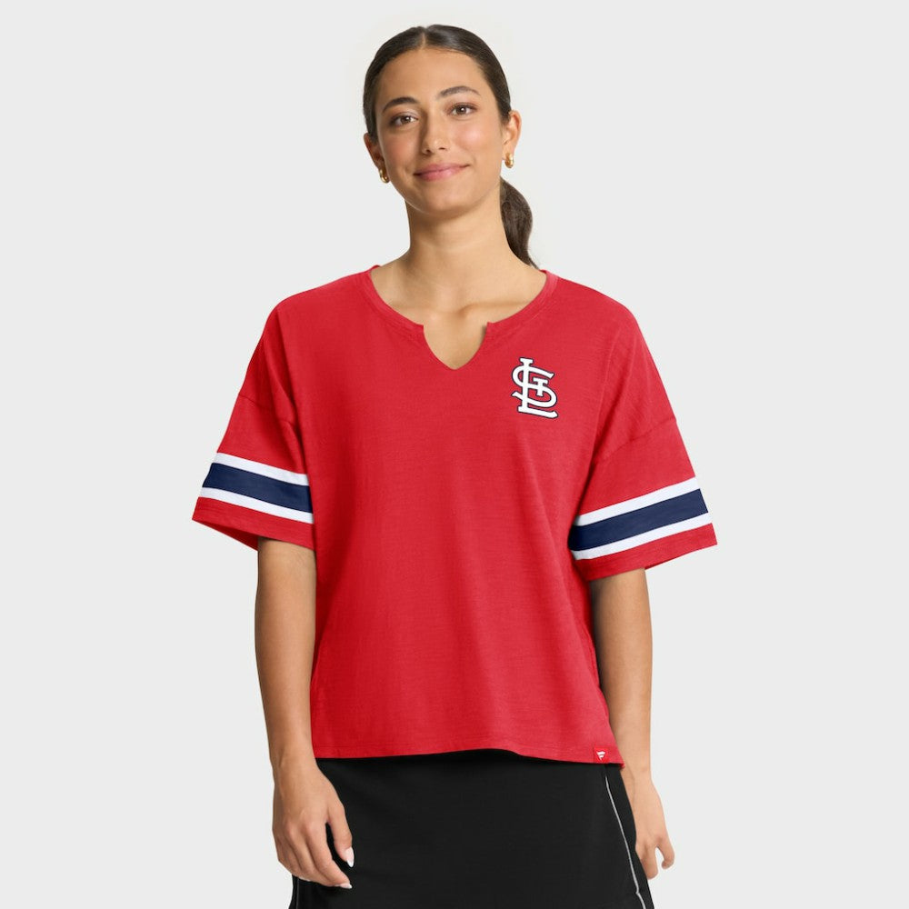 Red St. Louis Cardinals Fanatics Women's Curl Route T-Shirt