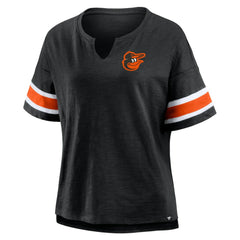 Black Baltimore Orioles Fanatics Women's Curl Route T-Shirt