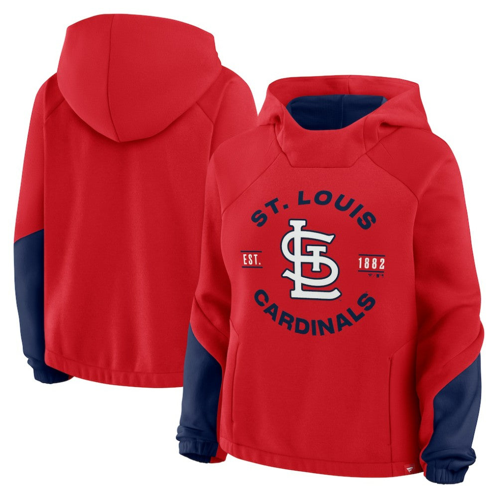 Red St. Louis Cardinals Fanatics Women's Oversized Time to Win Pullover Hoodie