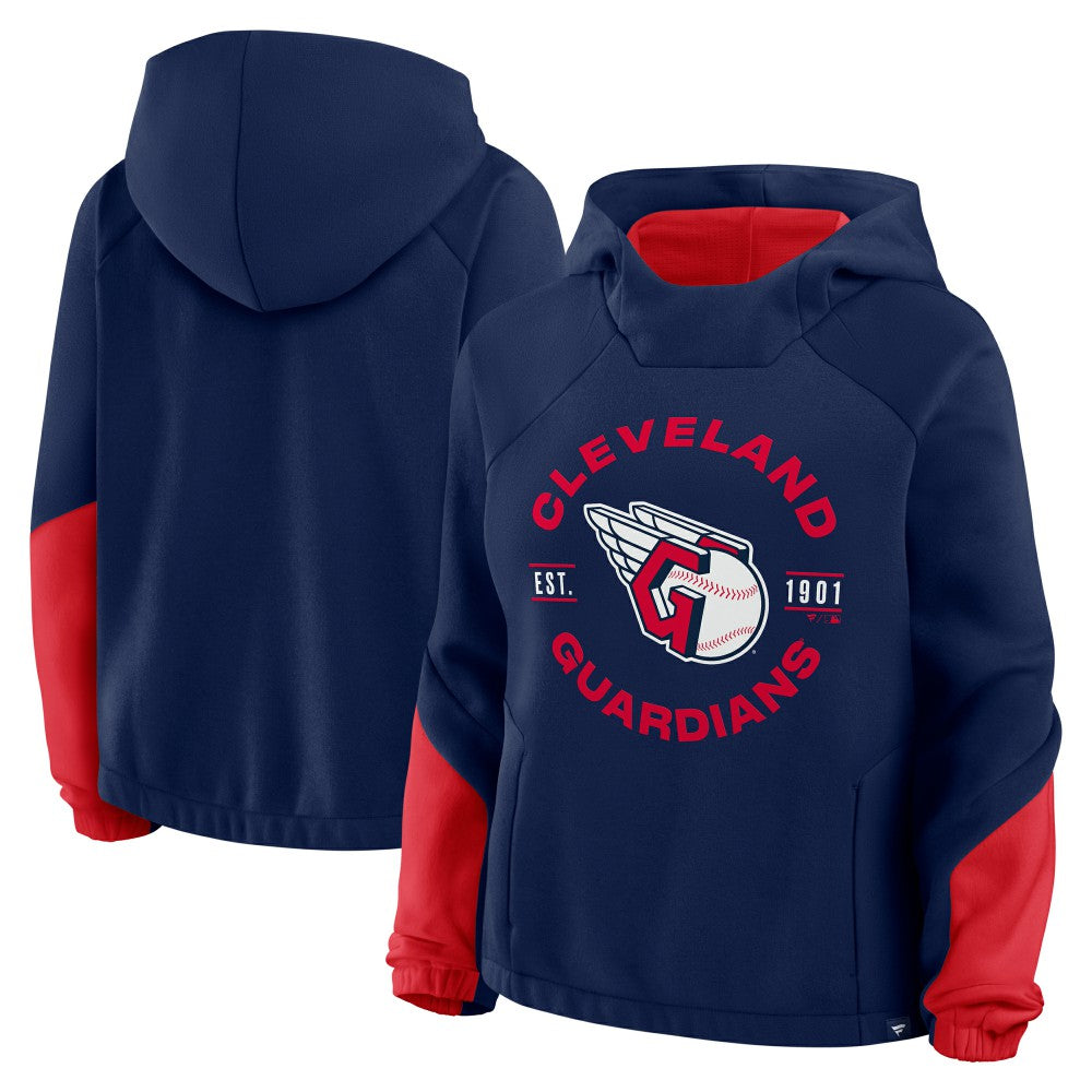 Navy Cleveland Guardians Fanatics Women's Oversized Time to Win Pullover Hoodie