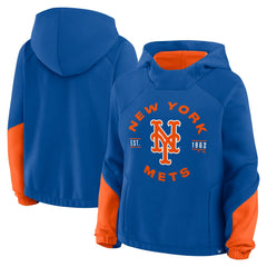 Royal New York Mets Fanatics Women's Oversized Time to Win Pullover Hoodie