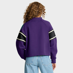 Purple Arizona Diamondbacks Fanatics Women's Oversized Toss Sweep Raglan Pullover Sweatshirt