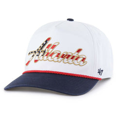 White Atlanta Braves '47 Patriotic Overhand Hitch Adjustable Hat