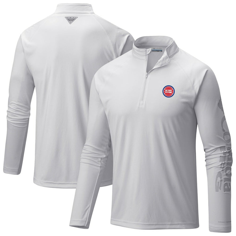 Columbia Detroit Pistons Terminal Tackle Raglan Omni-Shade Quarter-Zip Jacket sale