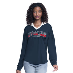 New Orleans Pelicans G-III 4Her by Carl Banks Women's Bench Player Oversized Long Sleeve Hooded Top