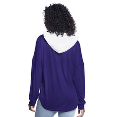 Los Angeles Lakers G-III 4Her by Carl Banks Women's Bench Player Oversized Long Sleeve Hooded Top