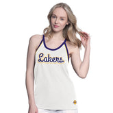 Los Angeles Lakers G-III 4Her by Carl Banks Women's Curveball Racerback Scoop Neck Slub Tank Top
