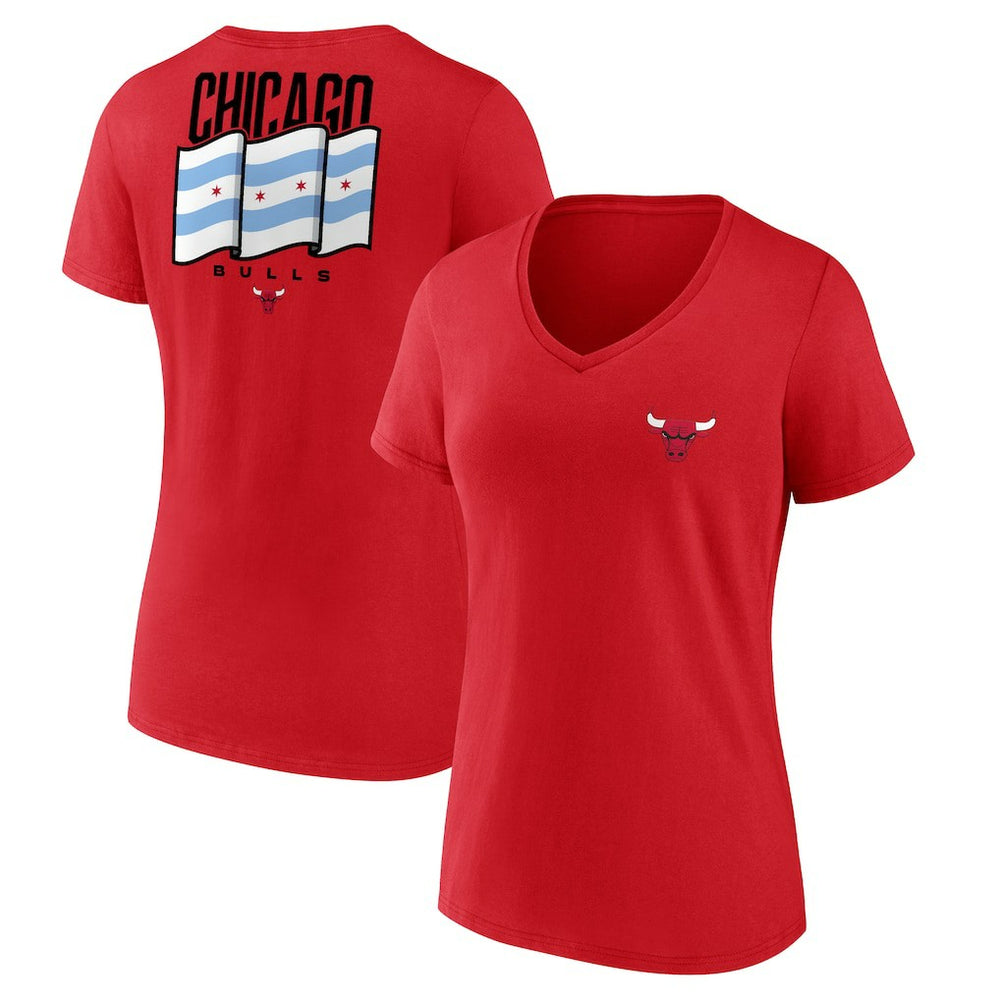 Chicago Bulls Women's Clutch V-Neck T-Shirt sale
