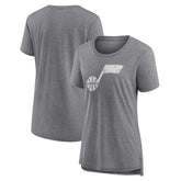 Utah Jazz Women's Distressed Logo Tri-Blend T-Shirt