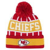 Outerstuff Youth Go Fast Cuffed Knit Hat with Pom - Kansas City Chiefs Hats