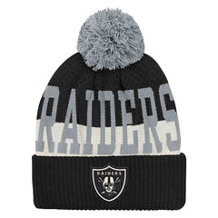 Outerstuff Youth Modern Fan Cuffed Knit Hat with Pom - Las Vegas Raiders Hats