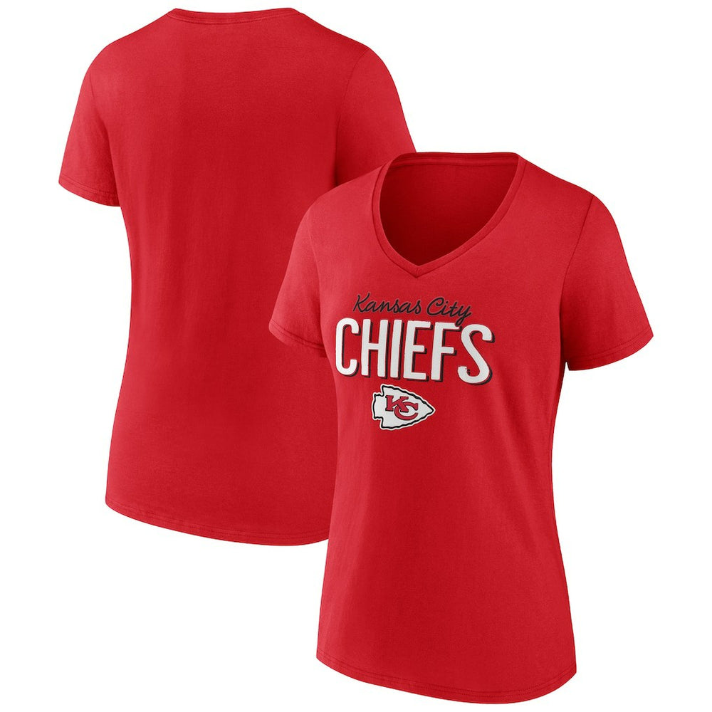 Women's Nostalgia V-Neck T-Shirt - Kansas City Chiefs T-shirts