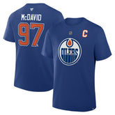 NHL Connor McDavid Edmonton Oilers Fanatics Authentic Stack Name & Number T-Shirt