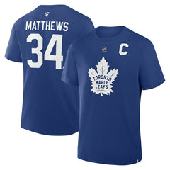 NHL Auston Matthews Toronto Maple Leafs Fanatics Authentic Stack Name & Number T-Shirt