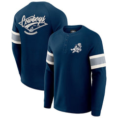 Darius Rucker Collection Waffle-Knit Raglan Long Sleeve Henley T-Shirt - Dallas Cowboys T-shirts