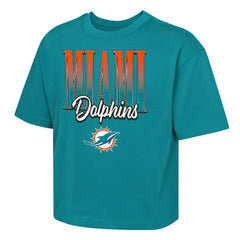 Outerstuff Girls Youth Big City Boxy T-Shirt - Miami Dolphins T-shirts