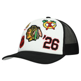 NHL Chicago Blackhawks Mitchell & Ness Gridlock Trucker Adjustable Hat
